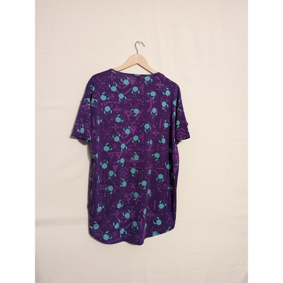 LuLaRoe Minnie mouse teal and purple flowy tshirt womens extra extra small XXS - Picture 2 of 3